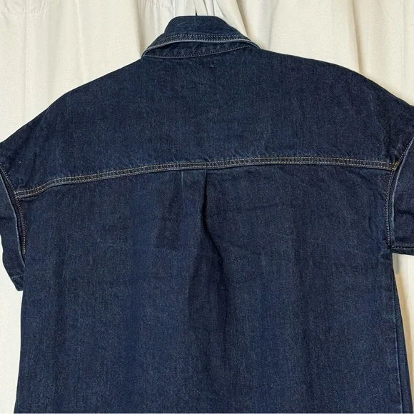 DISSH Felix Denim Shirt Jacket Oversized Short Sleeve Blue Womens Size 4 - Picture 11 of 15